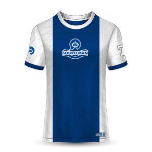 FCJ0190 royal blue and white football jersey (1)